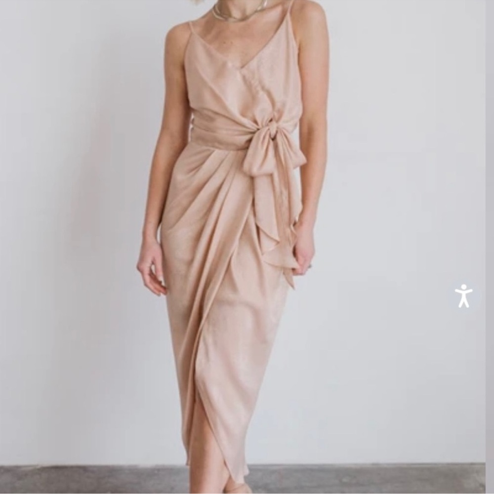 Baltic Born Pink One Shoulder Asymmetrical Cocktail Gown